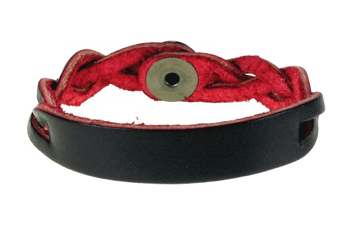 Black with Red Leather ID