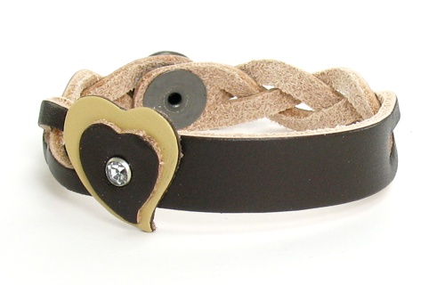 Personalized Name Bracelet - Brown Heart ID