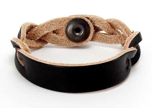 Custom Leather Bracelets on Personalized Leather Bracelet Black Id