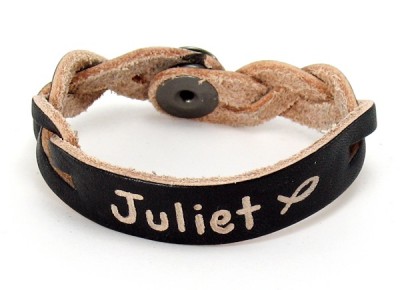 Name on a Brown ID Personalized Name Bracelet