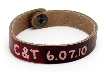 Phrase on Red & Black Slim Cuff